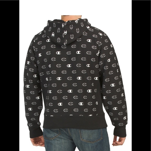 CHAMPION Reverse Weave All Over Logo Hoodie - Picture 2 of 2